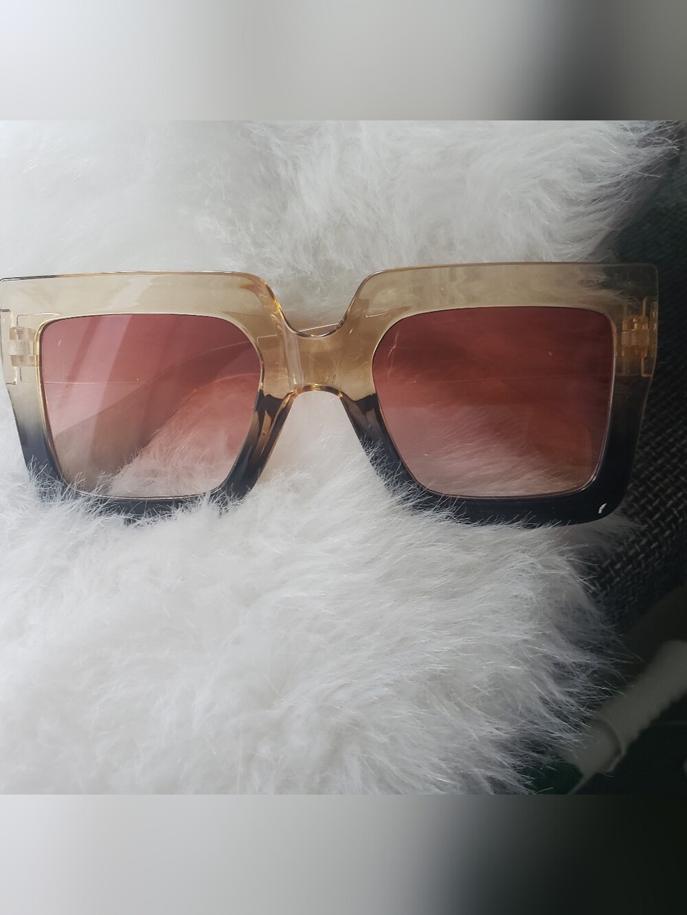 Glamorous Champagne & Pink Gradient Statement Sunglasses